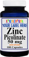 Private Label Zinc Picolinate 50mg 100caps or 200caps Private Label 12,100,500 Bottle Price