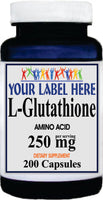 Private Label L-Glutathione Free Form 250mg 100caps or 200caps Private Label 12,100,500 Bottle Price