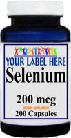 Private Label Selenium 200mcg 100caps or 200caps Private Label 12,100,500 Bottle Price