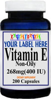 Private Label Vitamin E (Non-Oily) 268mg(400IU) 200caps Private Label 12,100,500 Bottle Price