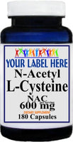 Private Label N-Acetyl Cysteine (NAC) 600mg 90caps or 180caps Private Label 12,100,500 Bottle Price
