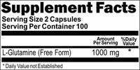 Private Label L-Glutamine Free Form 1000mg 200caps Private Label 12,100,500 Bottle Price