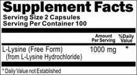 Private Label L-Lysine 1000mg 100caps or 200caps Private Label 12,100,500 Bottle Price