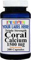 Private Label Triple Strength Coral Calcium 1500mg 100caps or 200caps Private Label 12,100,500 Bottle Price