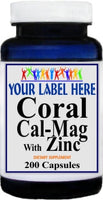 Private Label Coral Calcium Cal/Mag w/Zinc 200caps Private Label 12,100,500 Bottle Price