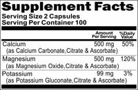 Private Label Calcium Magnesium and Potassium 200caps Private Label 12,100,500 Bottle Price