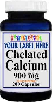 Private Label Chelated Calcium 900mg 200caps Private Label 12,100,500 Bottle Price