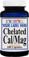 Private Label Chelated Calcium and Magnesium 500mg/250mg 200caps Private Label 12,100,500 Bottle Price