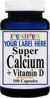 Private Label Super Calcium + Vitamin D 1500mg/1000IU 100caps or 200caps Private Label 12,100,500 Bottle Price