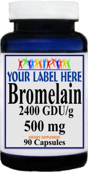Private Label Bromelain 500mg 90caps or 180caps Private Label 12,100,500 Bottle Price