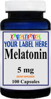 Private Label Melatonin 5mg 100caps or 200caps Private Label 12,100,500 Bottle Price