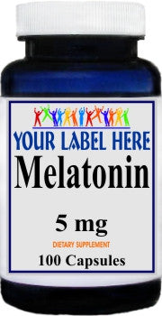 Private Label Melatonin 5mg 100caps or 200caps Private Label 12,100,500 Bottle Price